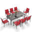 Ensemble de salle à manger rectangulaire en acier inoxydable 82,6 po Sutiya-95203818