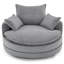 Fauteuil pivotant à 360° avec coussin double couche, 3 coussins de soutien, revêtement en velours côtelé doux et dimensions de 146 cm (57,5 pouces), fauteuil de salon pivotant gris avec coussins amovibles et revêtement élégant en velours côtelé, 146 cm (57,5 pouces), pour le bureau