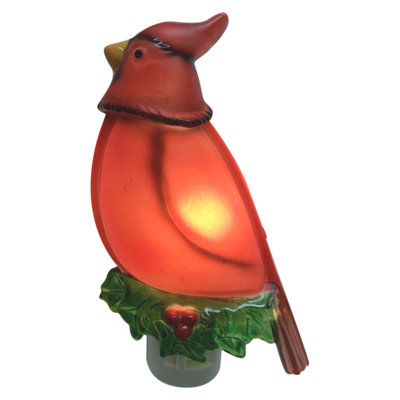 5.5" Red Cardinal Bird Christmas Night Light