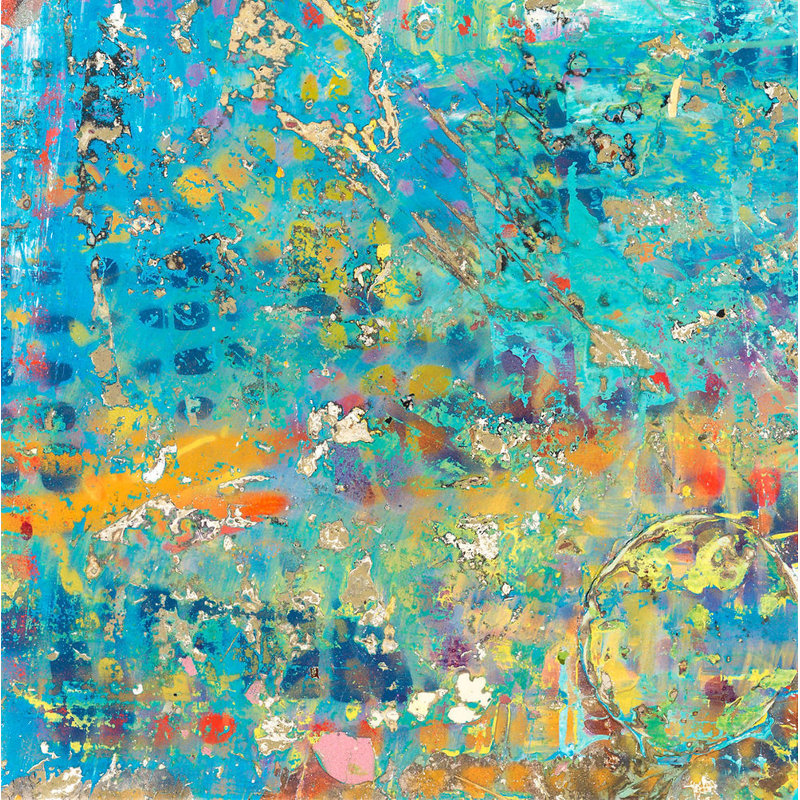 5 Below Anew Painting, 24" H x 24" W, Silver Framed