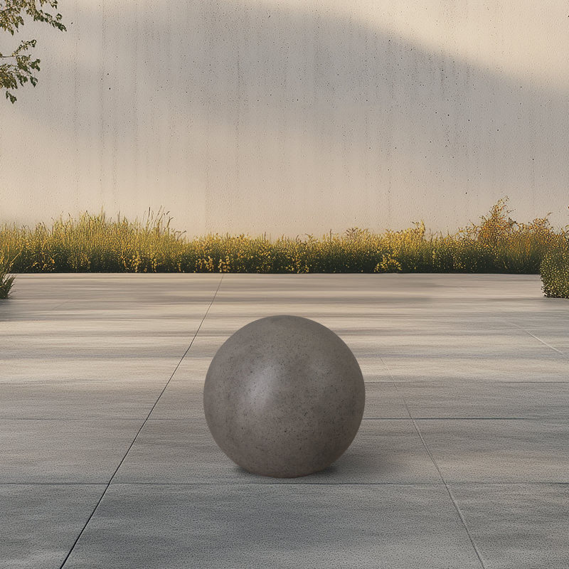 Boule de regard en ciment Efran, Gris, H 17 po x l 20 po x P 20 po