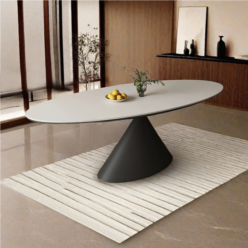 Table de salle à manger ovale de style italien., H 29,53 po x L 86,61 po x l 43,31 po