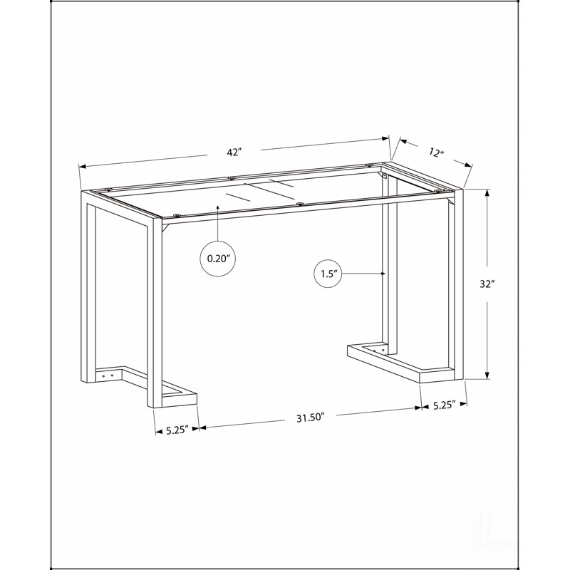Table d'appoint, console, vestibule, étroit, canapé, verre trempé transparent, métal noir