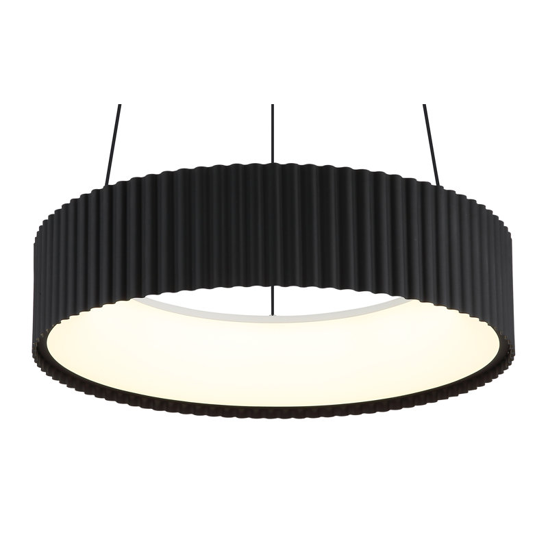 1 - Light LED Geometric Pendant, Matte Black