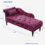 Luxueuse chaise longue avec boutons touffetés, garniture cloutée et pieds en bois massif, avec coussin de confort pour une détente élégante-850493663