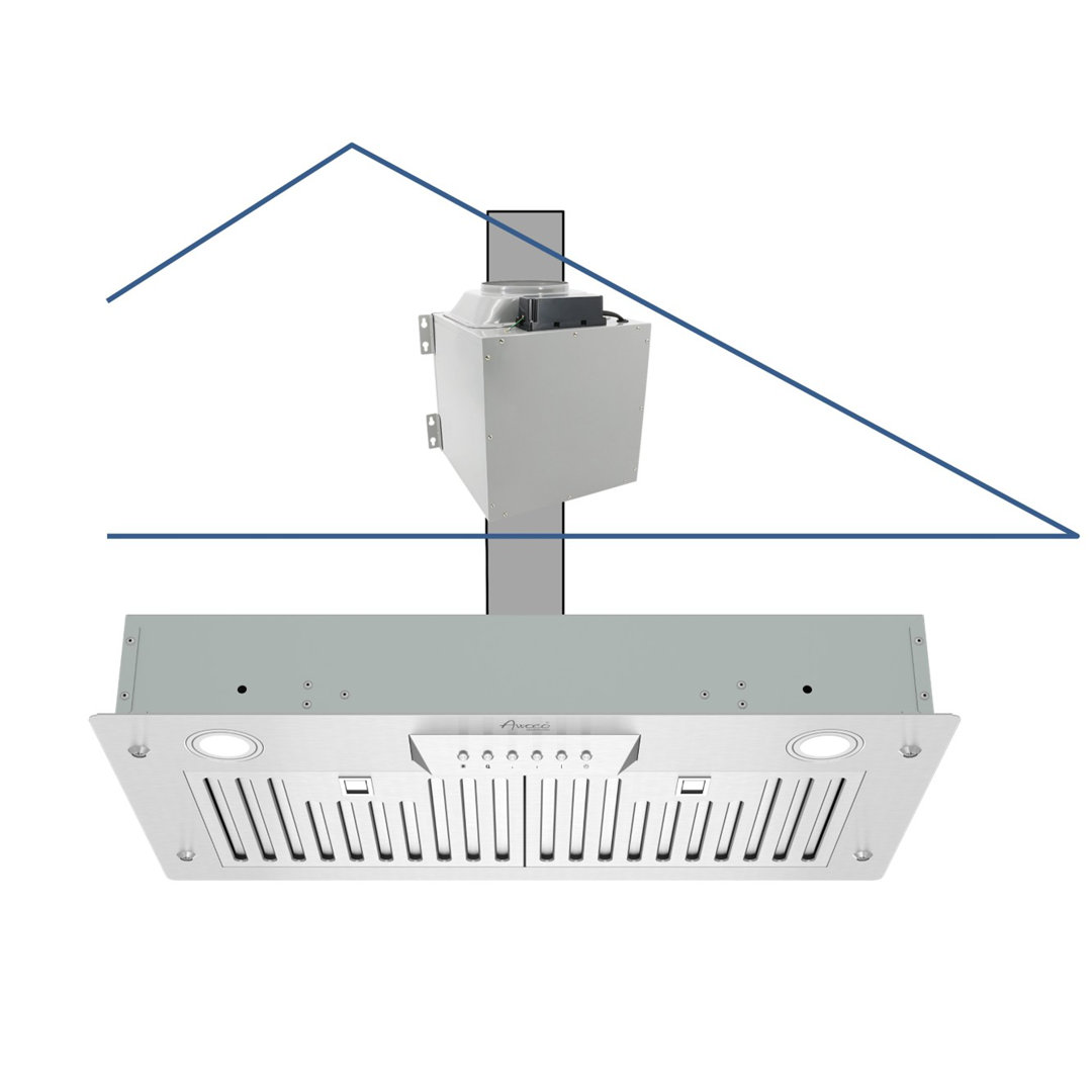 Awoco 30" Stainless Steel 1000 CFM Ducted (Vented) Insert Range Hood with Baffle Filter Awoco