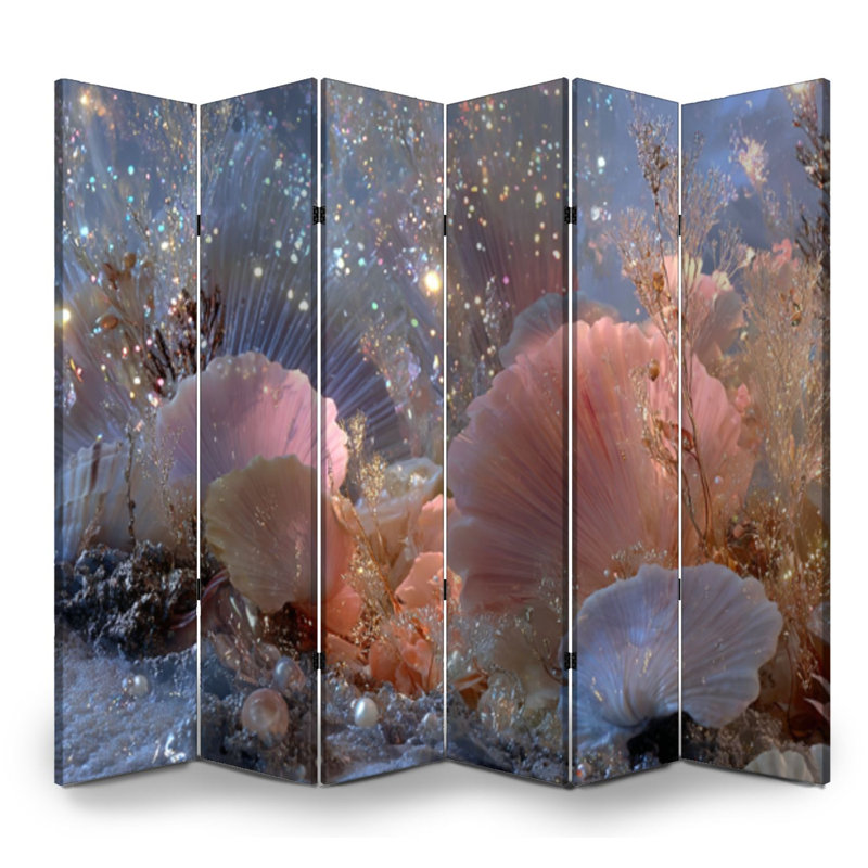 Cloison pliante à 6 panneaux Royal Serene Seafloor Fantasy, 6, 71" H x 96" W x 1" D