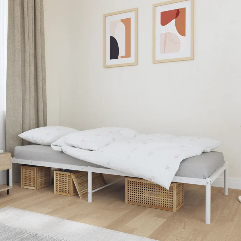 Metal Bed Frame White, Small Single (2'6)