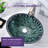 ANZZI Patuvendi 15.4'' Lustrous Black/Green Jade Tempered Glass Oval Bathroom Sink