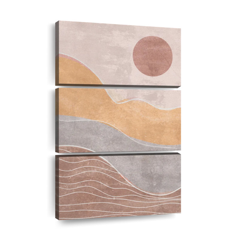 «Contemporary Boho Sunset», reproduction sur toile, H 24 po x l 38 po x P 1,25 po
