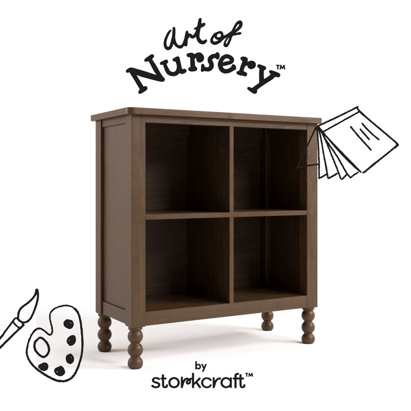 Rio 4 Cube Storage Organizer Bookcase, Hazelnut