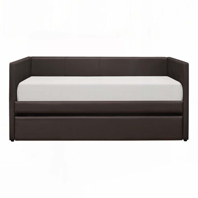 Faux Leather Upholstered Daybed with Trundle
