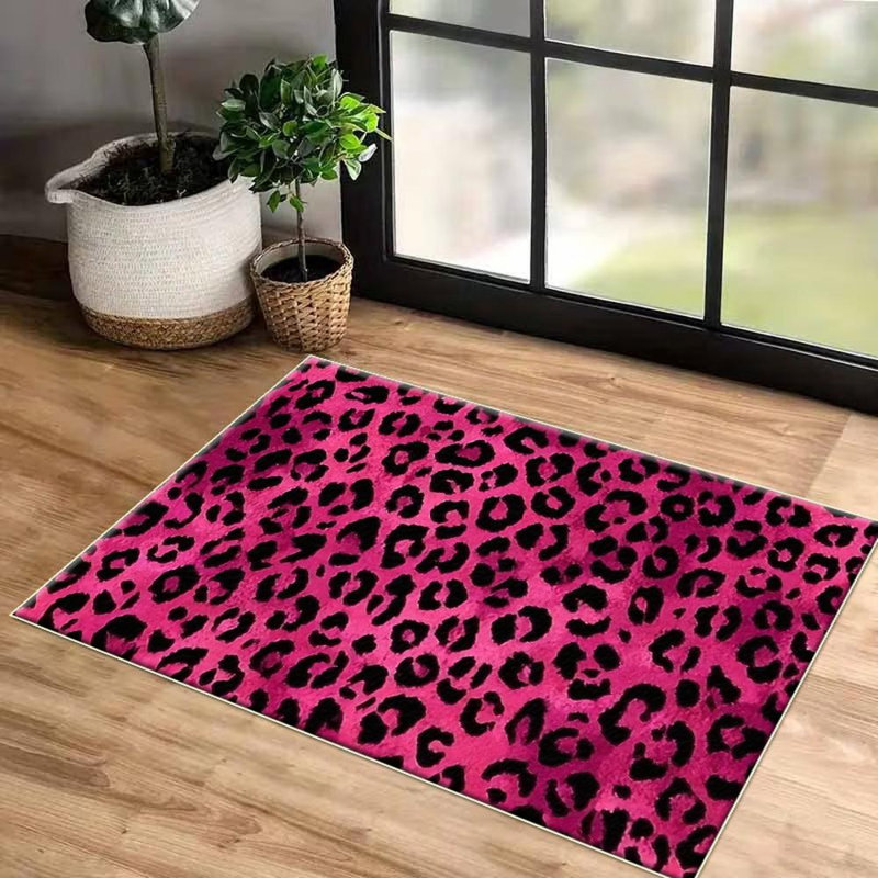 Pink Leopard Print Area Rug, Soft And Lightweight, Suitable For All Seasons, Easy To Maintain And Easy To Clean, Machine Washable Carpet Floor Mat, Suitable For Living Room, Bedroom, Dining Room, Hallway, Balcony, Room Decor, Home Decor, Outdoor Decor