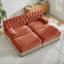 Causeuse avec 2 repose-pieds (rouge-brun)