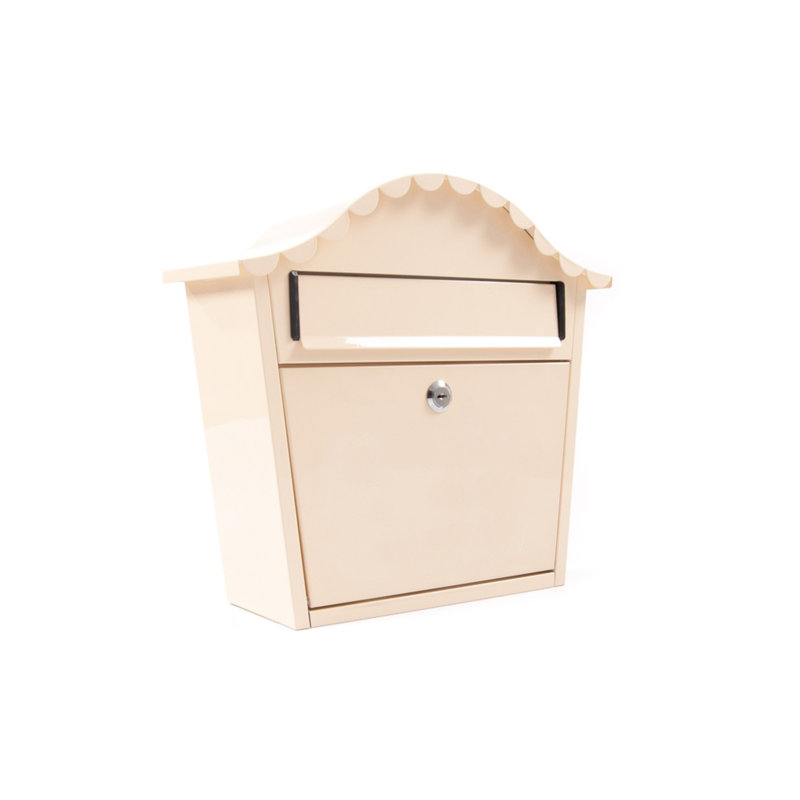Piersten Steel Wall Mounted Post Box, Buttermilk