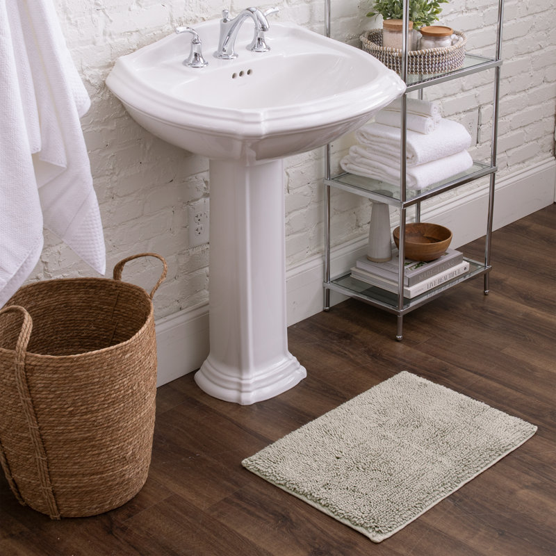 Tapis de bain antidérapant Dinuba, L 17 po x L 24 po, Argent