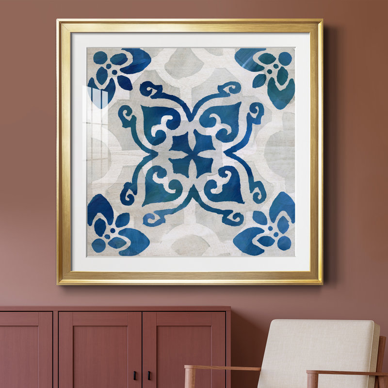 Terra Mesa III - Peinture encadrée, Cadre doré, H 26,5 po x l 26,5 po x P 1,5 po