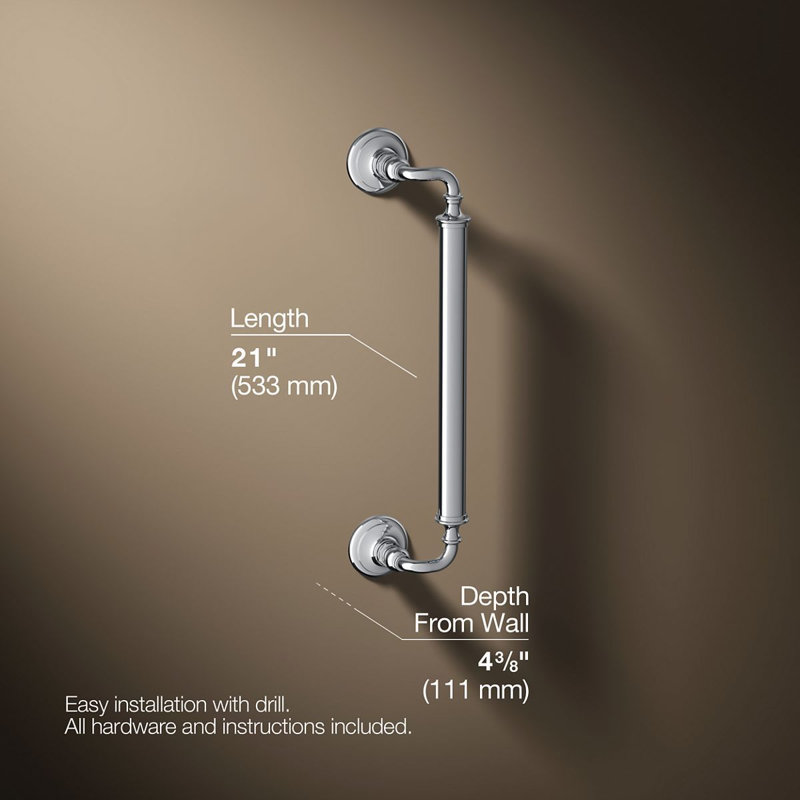 Artifacts Grab Bar, Polished Chrome, 18"W