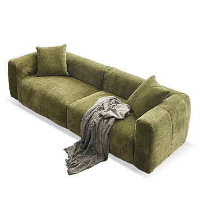 Coussin en velours vert