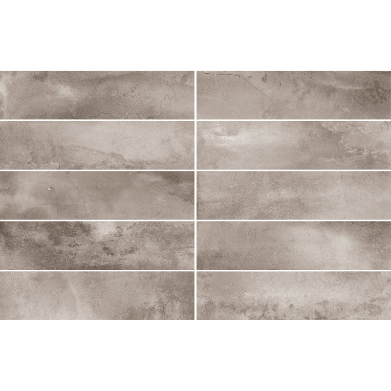 14.7 x 14.7 cm Beveled Porcelain Tile, Brown
