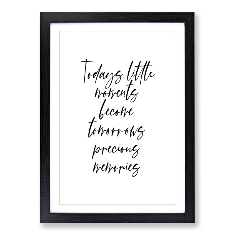 Todays Little Moments - Picture Frame Typography, 48cm H x 36cm W x 2cm D, Black