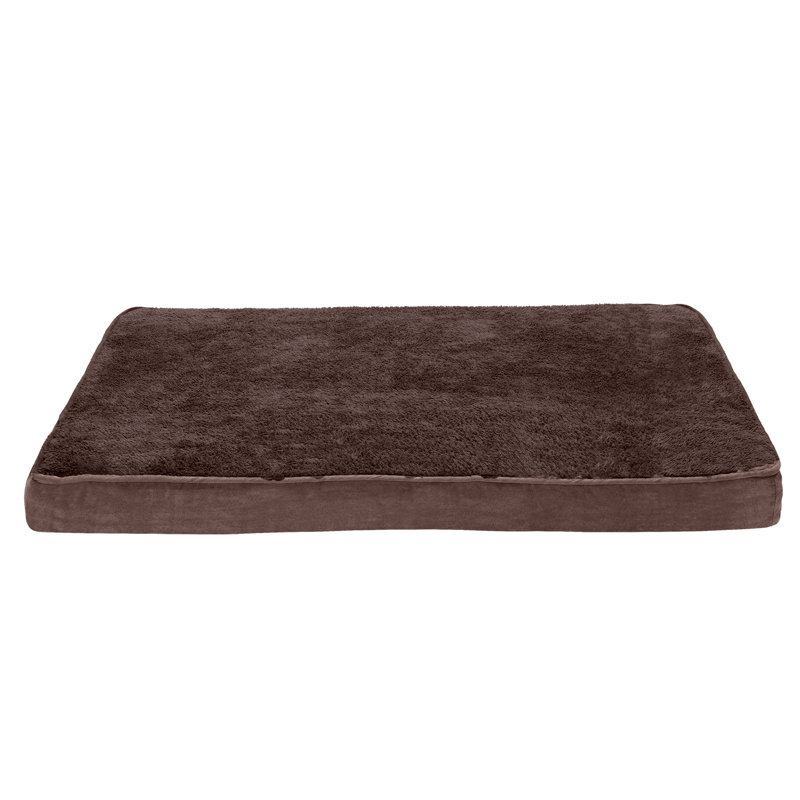 Large Espresso Orthopedic Terry Suede Pet Bed