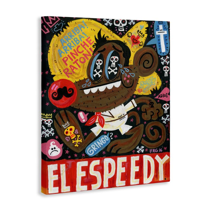 Toile de collage El Speedy, conception par Jorge R. Gutierrez, H 40 po x l 30 po