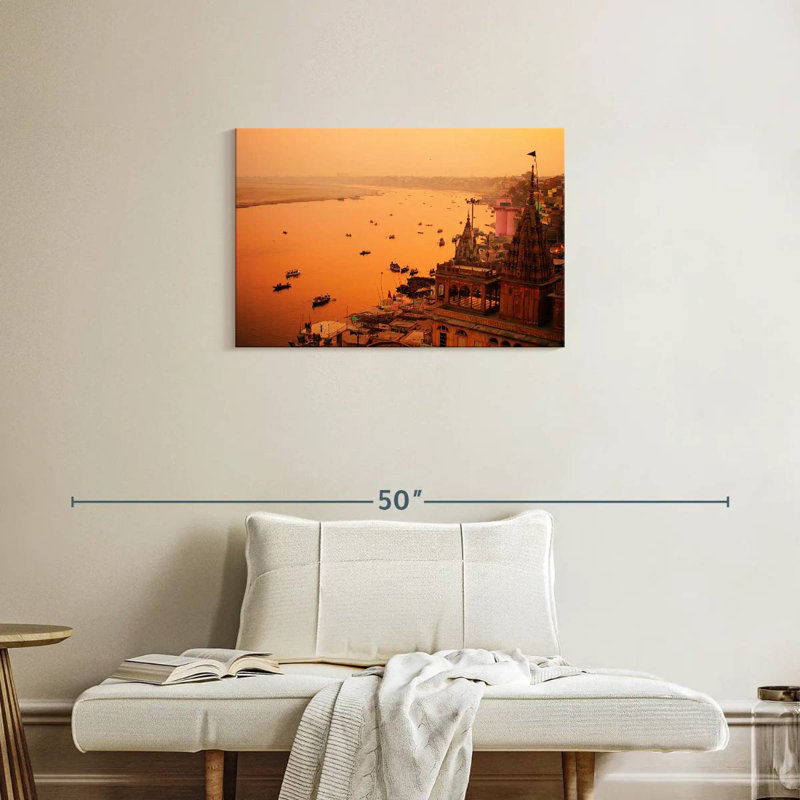 Ravi Hazy Varanasi Sunset, 20" H x 30" W