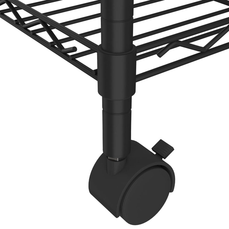Selda   35cm W Metal Storage Rack with Wheels, Black