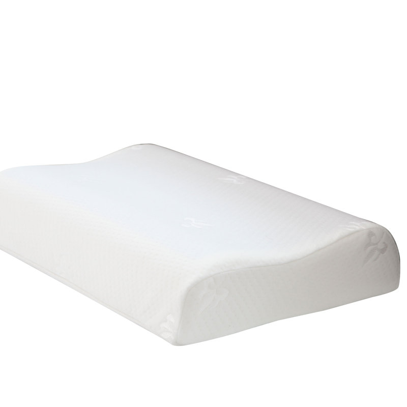 White Contour Memory Foam Pillow with Gel and Polyester Cover
