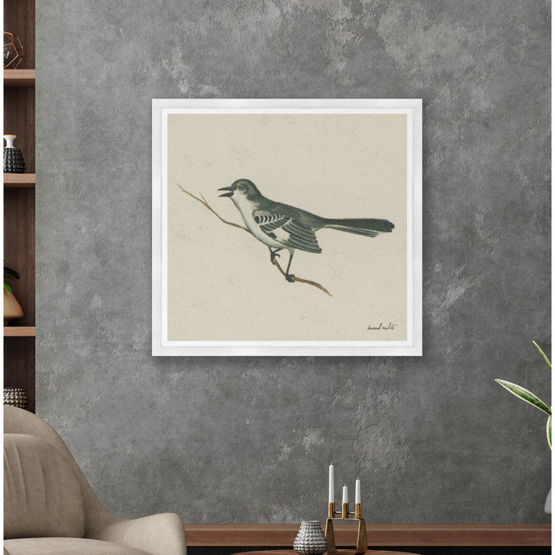 Mockingbird Print, White Framed