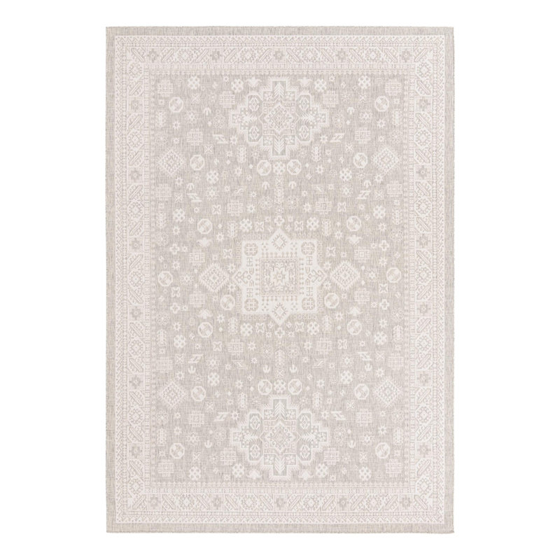 Tapis intérieur / extérieur beige Danera, Rectangle 10 pi x 14 pi 1 po