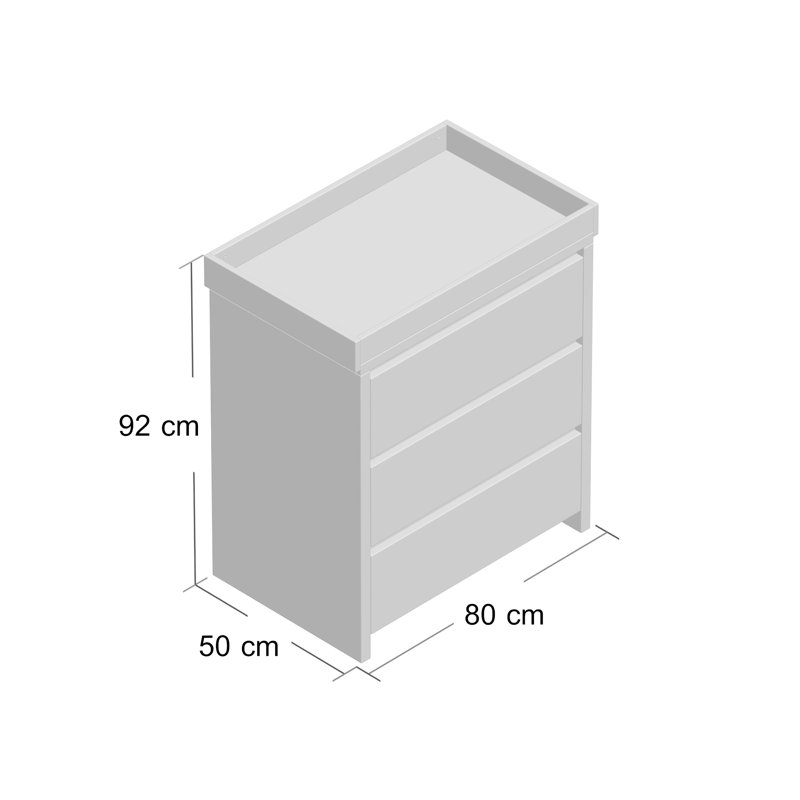 Tutti Bambini Modena Changing Unit, White/Grey Ash