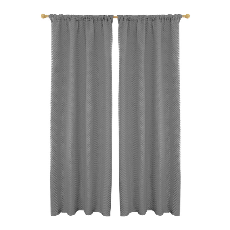Quilted Blackout Curtains Heavy-Duty Curtains Panel with 3 Layers Fabric Thermal Winter Window Drapes for Living Room, Gray