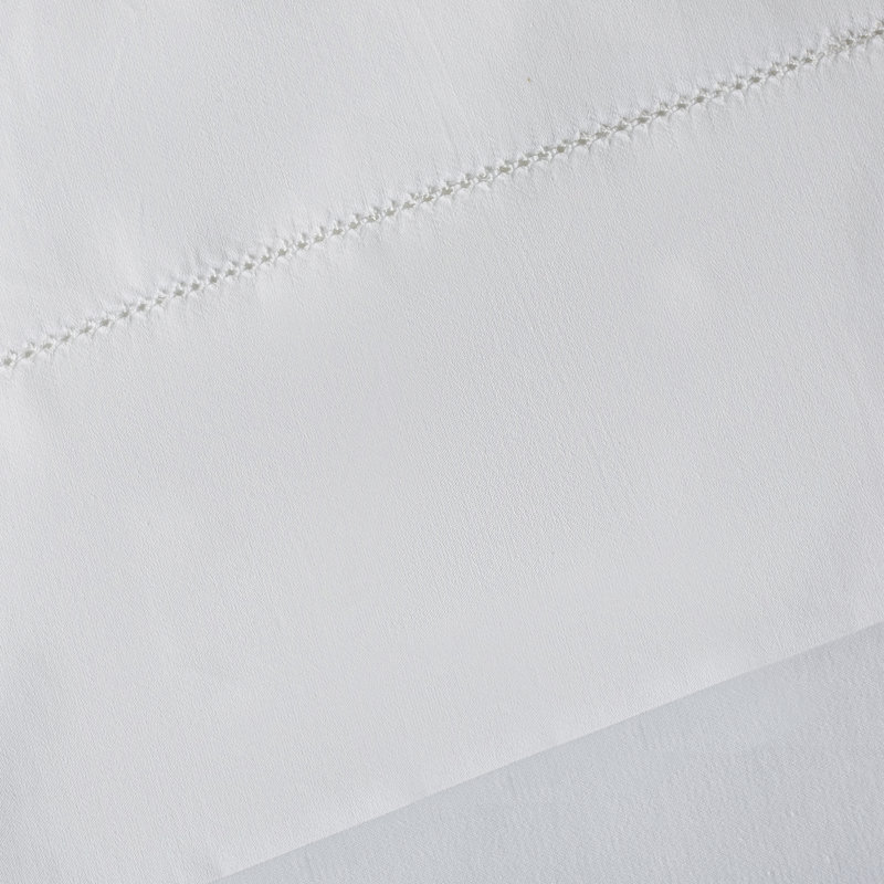 Barbe Sheet Set, Queen Sheet Set + Fitted Sheet + 2 Pillowcases, White
