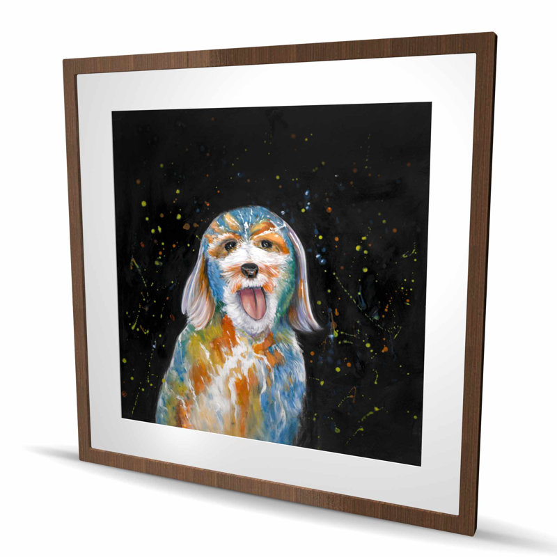 Abstrait Labradoodle - reproduction encadrée mate pour la décoration intérieure