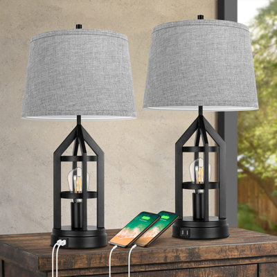 Lampe de table USB en métal Emmert