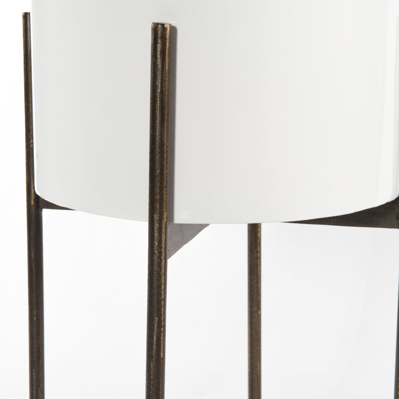 Jed Metal Planter, 26" H x 15" W x 15" D, Dark Brass-Finished