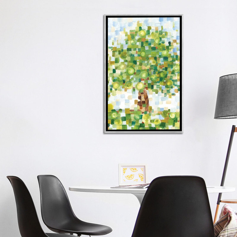 Reproduction d’art, "matelassée Tree II" par Ethan Harper, H 40 po x l 26 po x P 1,5 po, Toile avec cadre argenté