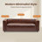 Faux Leather Upholstered Square Arms Sofa-284300787