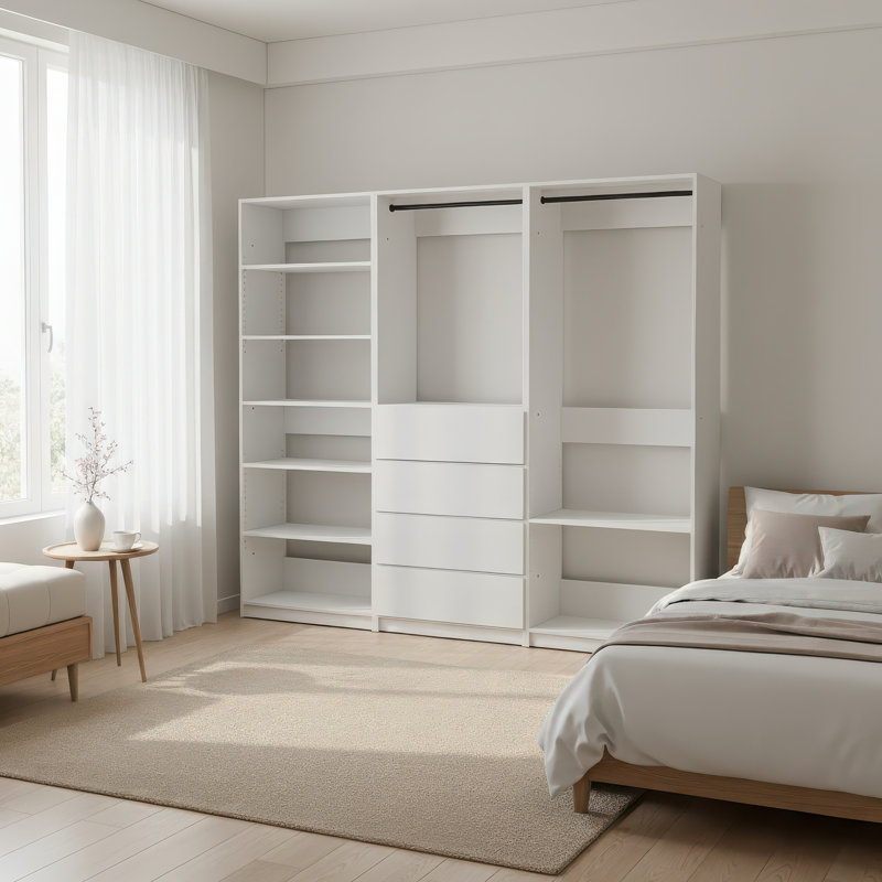 Système de garde-robe autoportant en bois Prosper