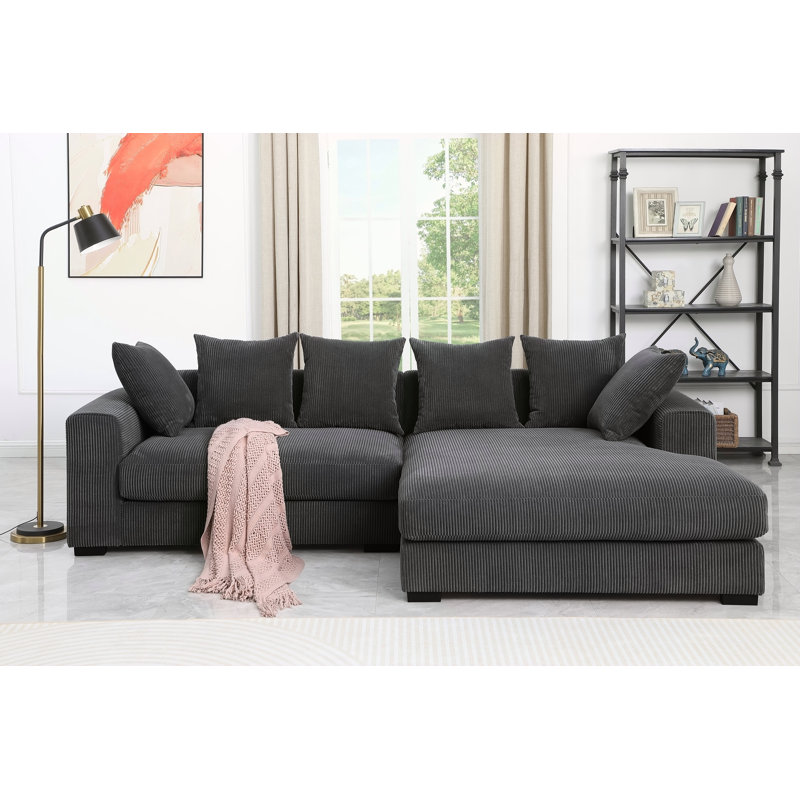 Canapé modulaire 3 pièces Naomi, Gris foncé