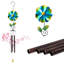 Moulin à fleurs, carillon, moulin à vent rotatif et carillon musical, carillon suspendu, pour l'extérieur, la cour, le jardin, la pelouse