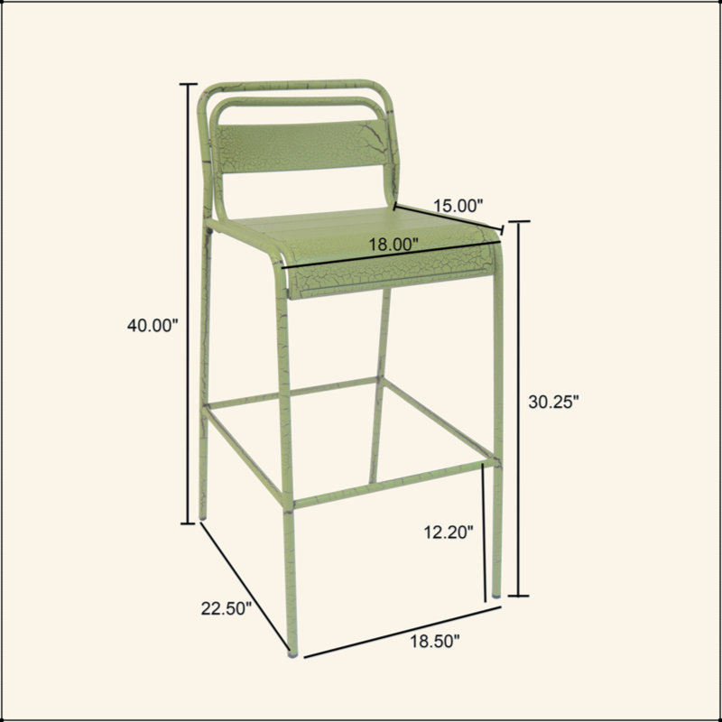 Tabouret d'extérieur (ensemble de 2), Vert, 2