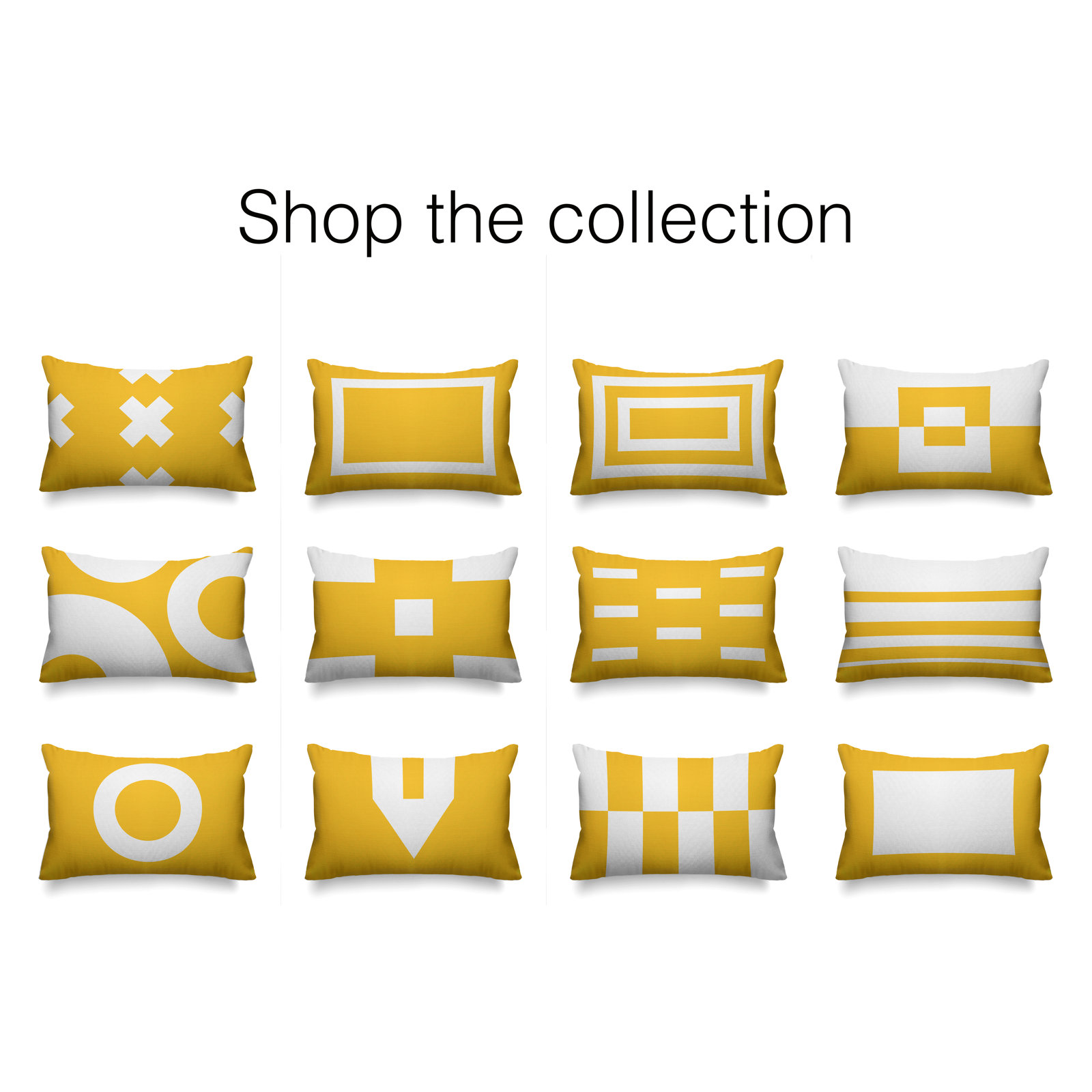 Luella Geometric Indoor/Outdoor Lumbar Throw Pillow, Yellow
