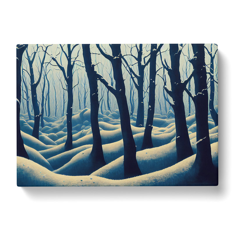 XXX-H1022-WF-10199X Winter Forest Painting Vol.6 - Wrapped Canvas Painting, 50cm H x 76cm W x 3cm D