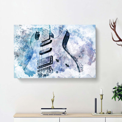 Electric Guitar in Abstract - Wrapped Canvas