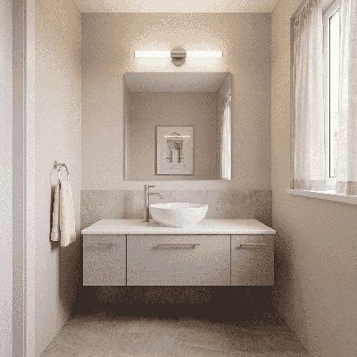 24" Mini Tube LED Cylinder Vanity Light in Satin Nickel
