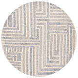 Nedin Hand Tufted Pet Yarn/Wool/Cotton Striped Rug in Blue/Ivory