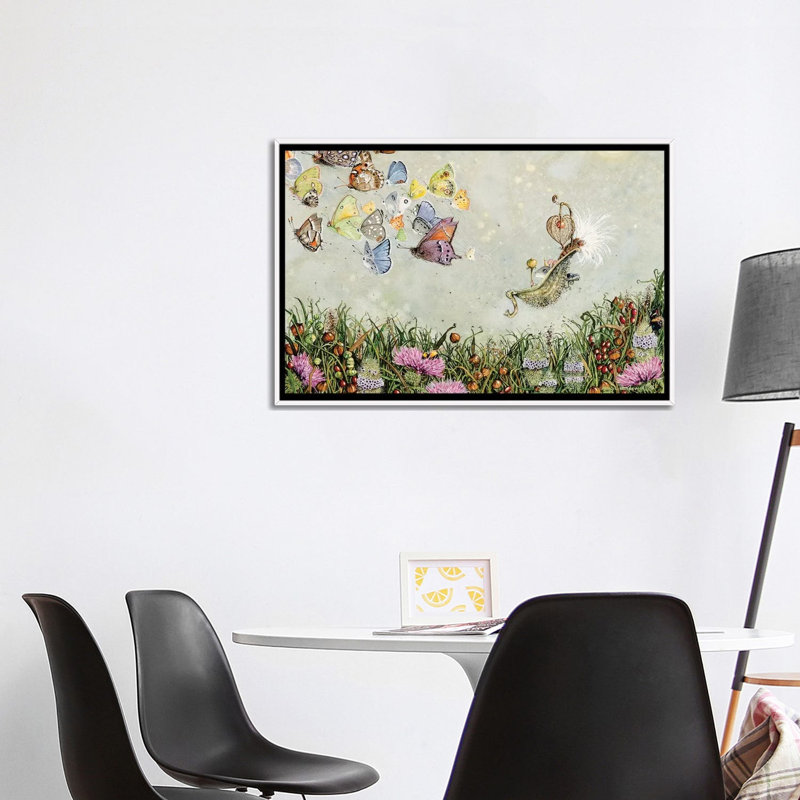 "Laisser le Summer Palace" par Maggie Vandewalle-reproduction d’art, H 26 po x l 40 po x 1,5 po, Toile blanche encadrée